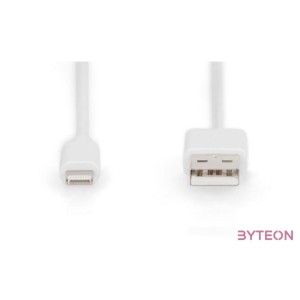 Digitus 1m, Lightning,USB-A Fehér