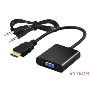 Savio CL-23,B video átalakító kábel 0,5 M VGA (D-Sub) HDMI A-típus (Standard) Fekete