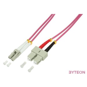 LogiLink 5m LC-SC száloptikás kábel OM4 Rózsaszín