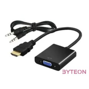 Savio CL-23,B video átalakító kábel 0,5 M VGA (D-Sub) HDMI A-típus (Standard) Fekete