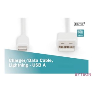 Digitus 1m, Lightning,USB-A Fehér