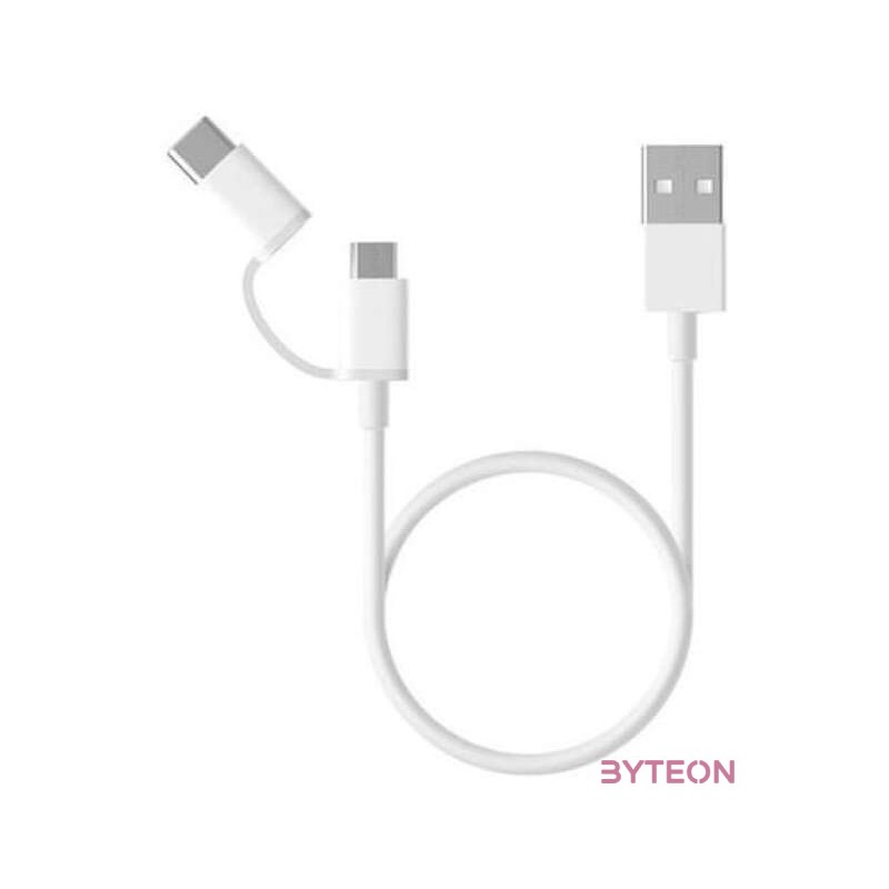 Xiaomi Mi 2-in-1 USB Cable (Micro USB to Type C) 100cm USB kábel 1 M USB 2.0 USB A Micro-USB B Fehér