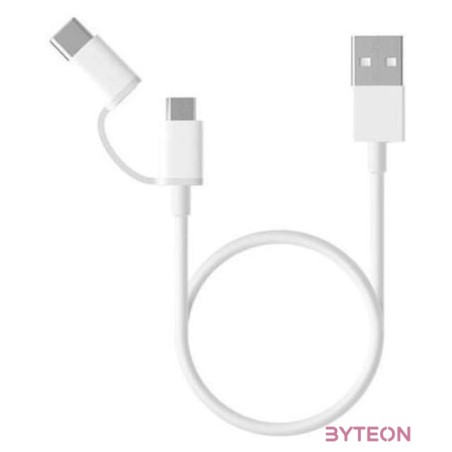 Xiaomi Mi 2-in-1 USB Cable (Micro USB to Type C) 100cm USB kábel 1 M USB 2.0 USB A Micro-USB B Fehér