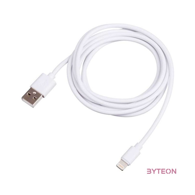 Akyga USB - Lightning kábel (1.8m) - fehér