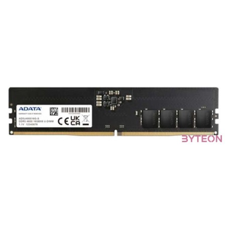 Adata 16GB DDR5 4800Mhz CL40-40-40-77 - Fekete