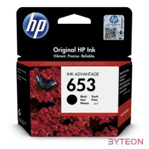 HP 653 eredeti fekete tintapatron