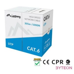 Lanberg LCU6-11CU-0305-S hálózati kábel Szürke 305 M Cat6 U,UTP (UTP)