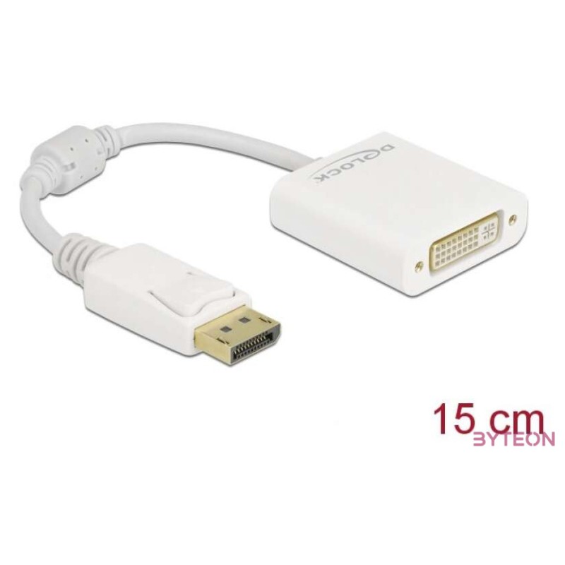 DeLOCK 61010 video átalakító kábel 0,15 M DisplayPort DVI-D Fehér