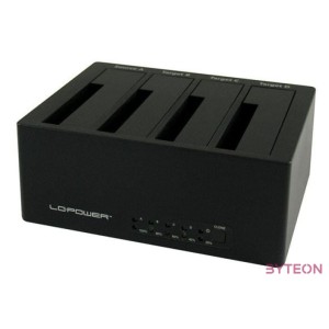 LC-Power LC-DOCK-U3-4B dokkoló állomás tárolóegységhez USB 3.2 Gen 1 (3.1 Gen 1) Type-A Fekete