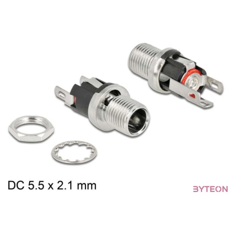 DeLOCK 90056 vezeték csatlakozó DC 5.5 x 2.1 x 12 mm M8P0.75 Króm