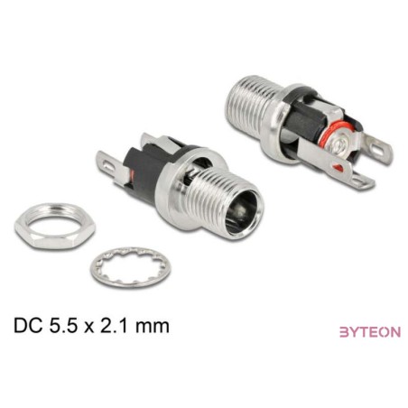 DeLOCK 90056 vezeték csatlakozó DC 5.5 x 2.1 x 12 mm M8P0.75 Króm