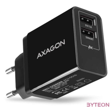 Axagon ACU-DS16 mobiltelefon töltő Fekete Beltéri