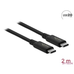 DeLOCK 86980 USB kábel 2 M USB4 Gen 2x2 USB C Fekete