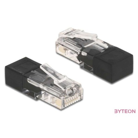 DeLOCK 66807 vezeték csatlakozó RJ-45 Fekete, Átlátszó