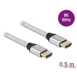 DeLOCK 85365 HDMI kábel 0,5 M HDMI A-típus (Standard) Ezüst