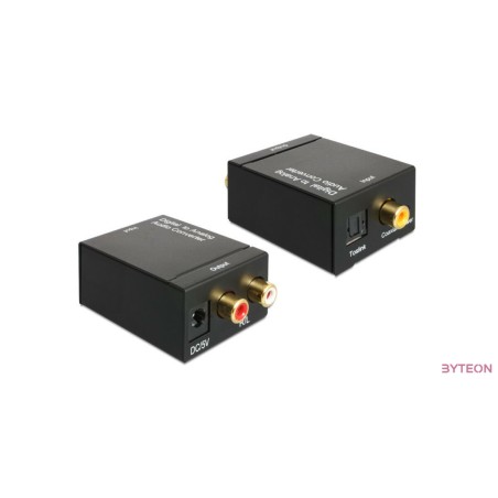 Audio Toslink,Coaxial - 2 RCA (Delock) - Fekete