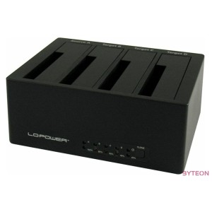 LC-Power LC-DOCK-U3-4B dokkoló állomás tárolóegységhez USB 3.2 Gen 1 (3.1 Gen 1) Type-A Fekete