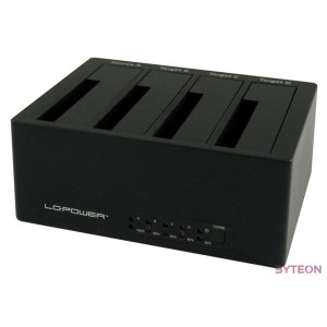 LC-Power LC-DOCK-U3-4B dokkoló állomás tárolóegységhez USB 3.2 Gen 1 (3.1 Gen 1) Type-A Fekete