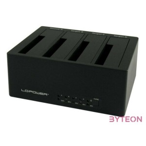 LC-Power LC-DOCK-U3-4B dokkoló állomás tárolóegységhez USB 3.2 Gen 1 (3.1 Gen 1) Type-A Fekete