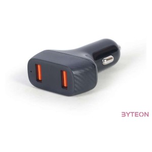 Gembird TA-U2QC3-CAR-01 mobiltelefon töltő Fekete Automatikus