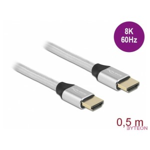 DeLOCK 85365 HDMI kábel 0,5 M HDMI A-típus (Standard) Ezüst