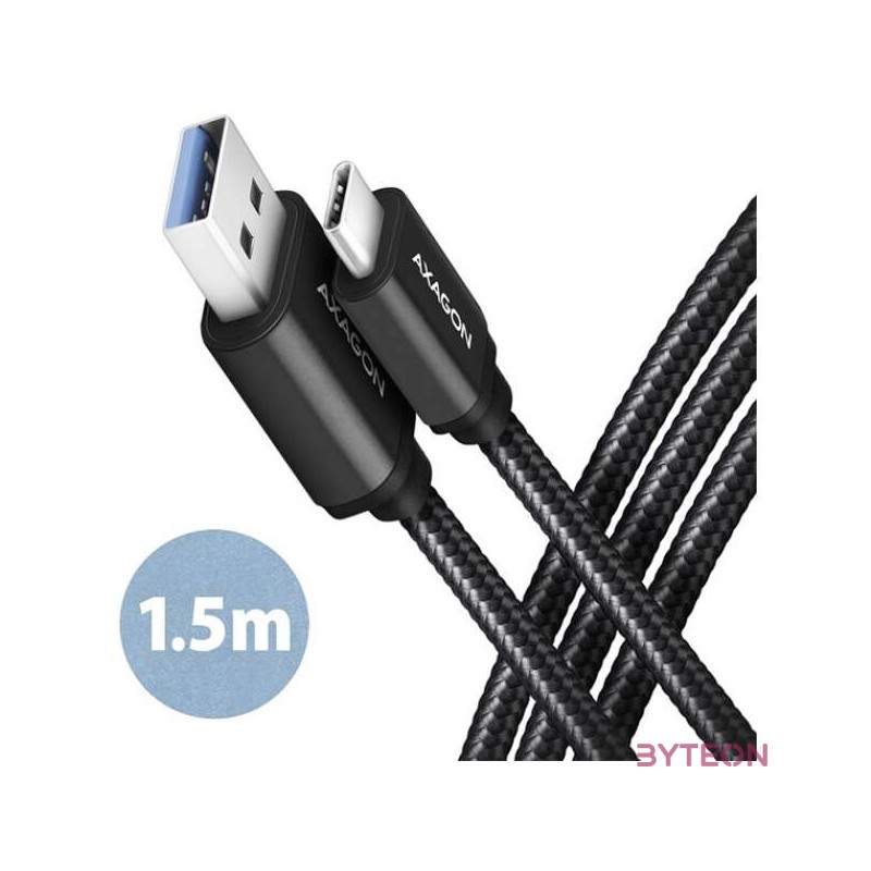 Axagon BUCM3-AM15AB USB kábel 1,5 M USB 3.2 Gen 1 (3.1 Gen 1) USB C USB A Fekete