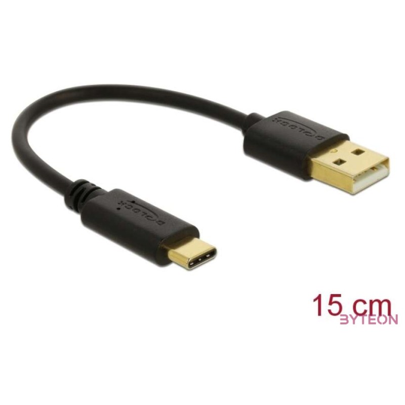 DeLOCK 85354 USB kábel 0,15 M USB A USB C Fekete