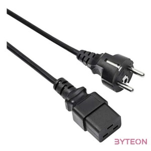 Akyga Server power cable AK-UP-01 IEC C19 CEE 7,7 250V,50Hz 1.8m Fekete 1,8 M CEE7,7 C19 csatlakozó