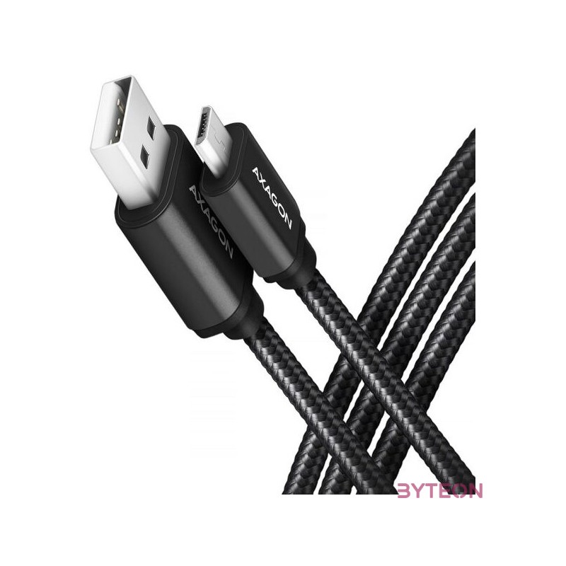 Axagon BUMM-AM20AB USB kábel 2 M USB 2.0 Micro-USB B USB A Fekete