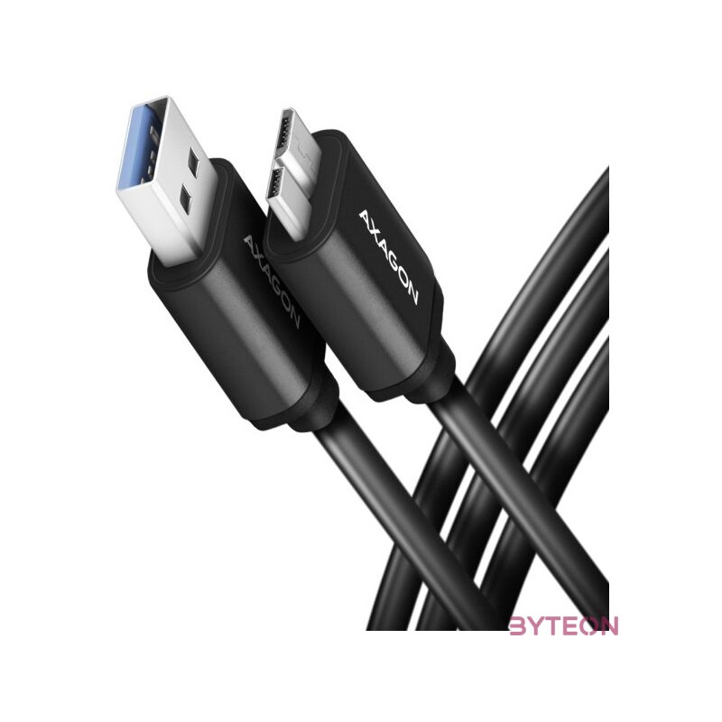 Axagon BUMM3-AM10AB USB kábel 1 M USB 3.2 Gen 1 (3.1 Gen 1) Micro-USB B USB A Fekete