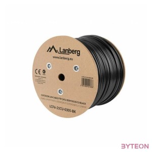 Lanberg LCF6-21CU-0305-BK hálózati kábel Fekete 305 M Cat6 F,UTP (FTP)