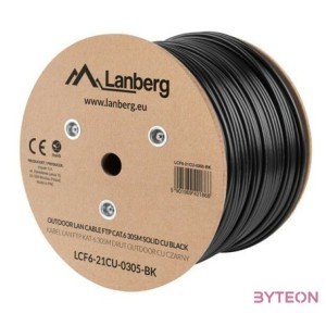 Lanberg LCF6-21CU-0305-BK hálózati kábel Fekete 305 M Cat6 F,UTP (FTP)