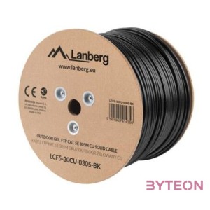 Lanberg LCF5-30CU-0305-BK hálózati kábel Fekete 305 M Cat5e F,UTP (FTP)