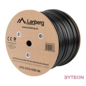 Lanberg LCF6-21CU-0305-BK hálózati kábel Fekete 305 M Cat6 F,UTP (FTP)