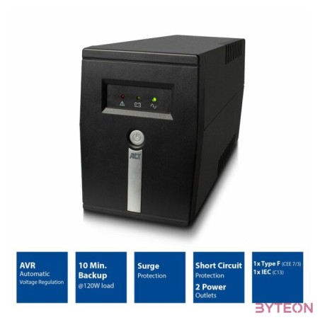 ACT AC2305 szünetmentes tápegység (UPS) Vonal interaktív 0,6 kVA 360 W 2 AC kimenet(ek)