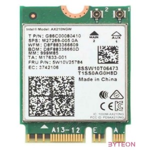 Intel Wi-Fi 6E AX210 Belső WLAN 2400 Mbit,s