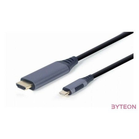 Gembird CC-USB3C-HDMI-01-6 video átalakító kábel 1,8 M USB C-típus HDMI A-típus (Standard) Fekete, Szürke