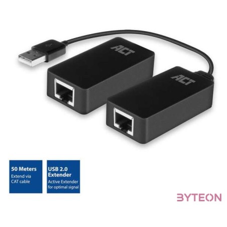ACT AC6063 csatlakozó átlakító USB A RJ-45 Fekete