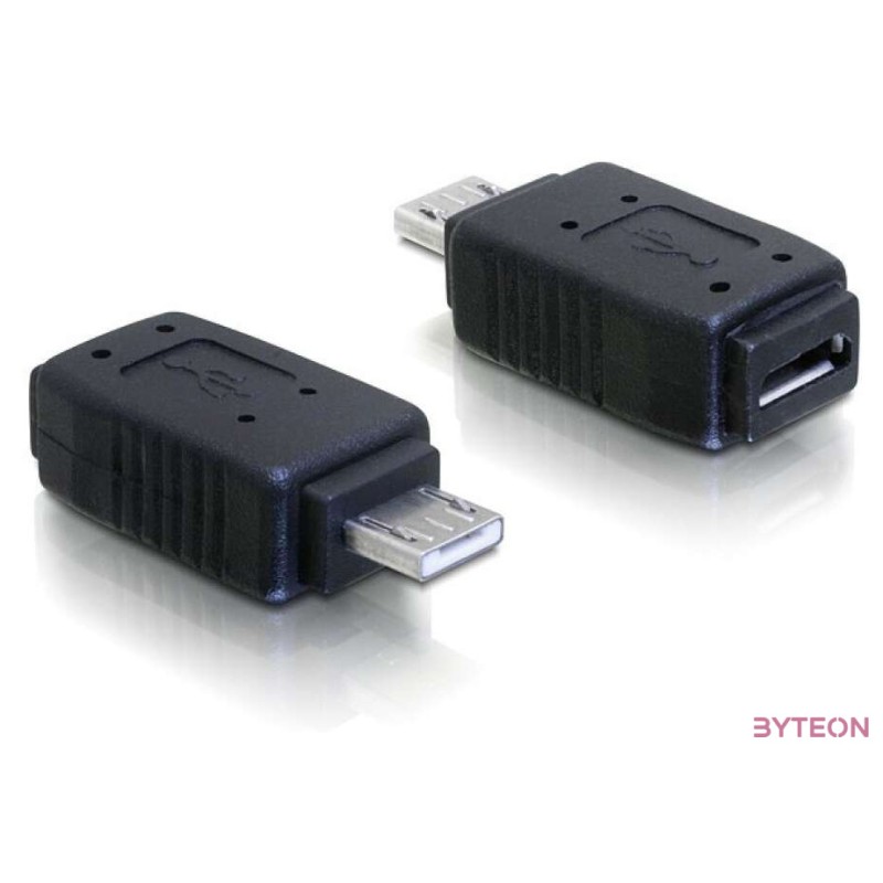 DeLOCK Adapter USB micro-AB female to USB micro A-male Fekete