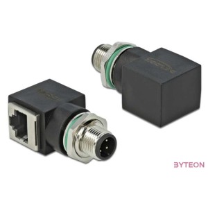 DeLOCK 66313 csatlakozó átlakító M12 RJ45 Fekete