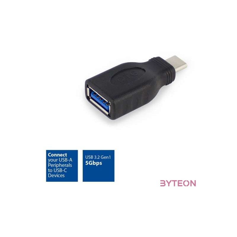 ACT AC7355 csatlakozó átlakító USB-A USB-C Fekete
