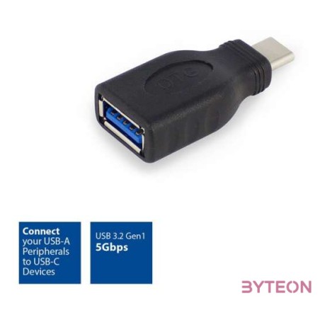 ACT AC7355 csatlakozó átlakító USB-A USB-C Fekete
