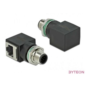 DeLOCK 66315 csatlakozó átlakító M12 RJ45 Fekete