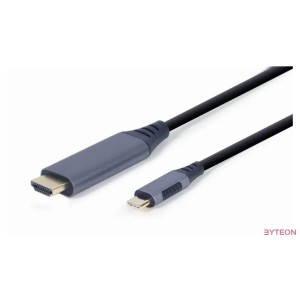 Gembird CC-USB3C-HDMI-01-6 video átalakító kábel 1,8 M USB C-típus HDMI A-típus (Standard) Fekete, Szürke