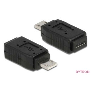 DeLOCK Adapter USB micro-AB female to USB micro A-male Fekete