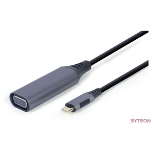 Gembird A-USB3C-VGA-01 video átalakító kábel 0,15 M USB C-típus VGA (D-Sub) Fekete, Szürke