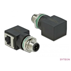 DeLOCK 66313 csatlakozó átlakító M12 RJ45 Fekete