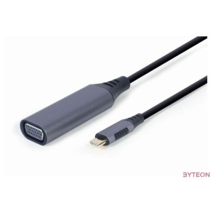 Gembird A-USB3C-VGA-01 video átalakító kábel 0,15 M USB C-típus VGA (D-Sub) Fekete, Szürke