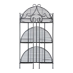 Összecsukható ívelt kovácsoltvas virágtartó állvány, 3 polcos, 114 cm