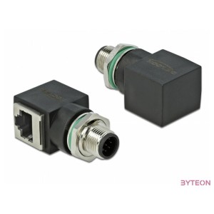 DeLOCK 66315 csatlakozó átlakító M12 RJ45 Fekete